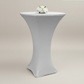 Spandex Cocktail Table Cover 30" Round - Silver front detail