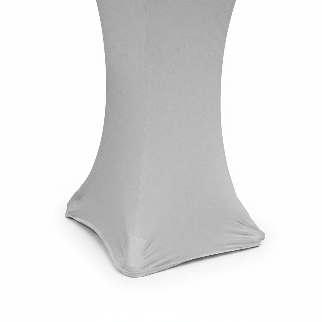Spandex Cocktail Table Cover 30" Round - Silver leg detail
