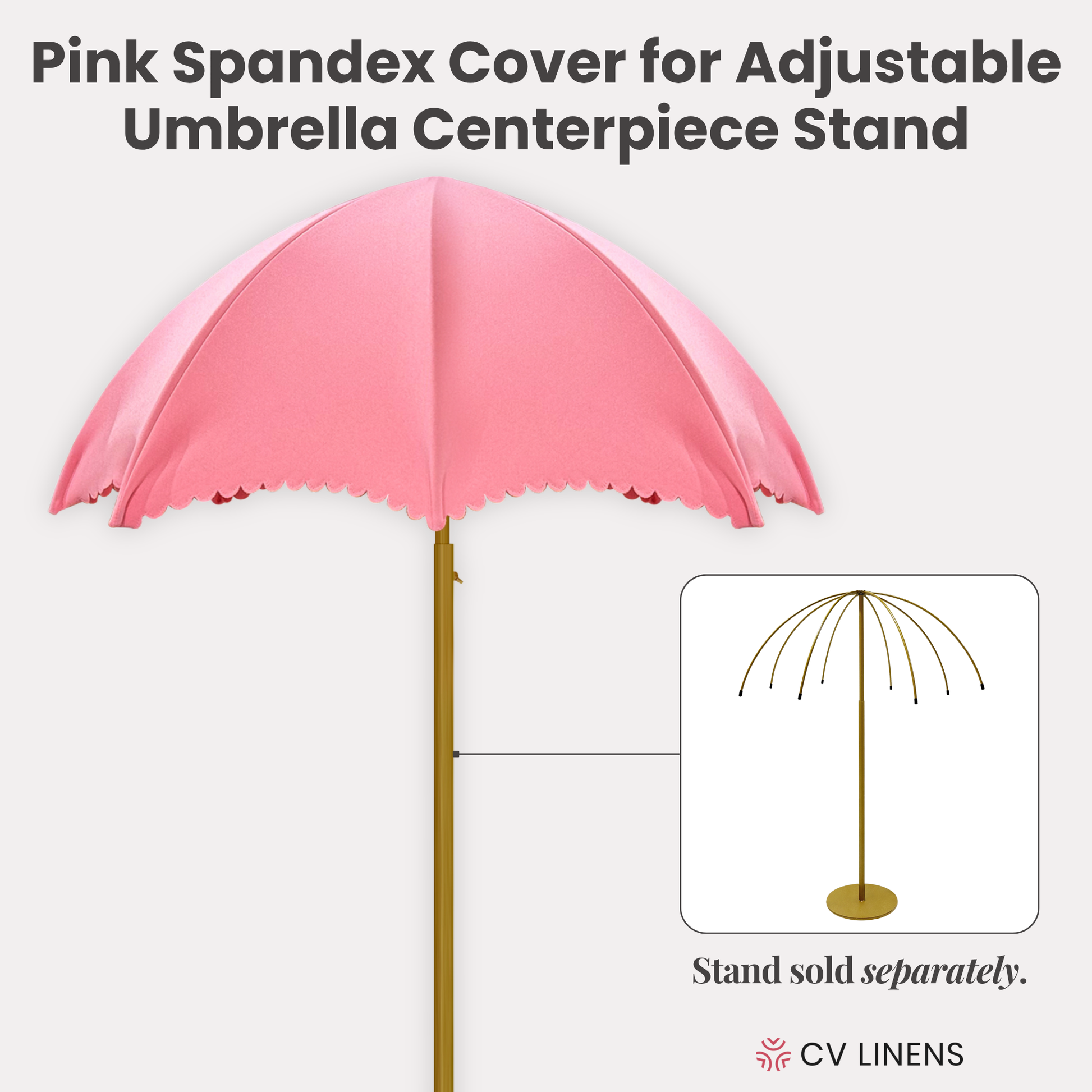 Pink Spandex Cover for Adjustable Umbrella Centerpiece Stand  - CV Linens