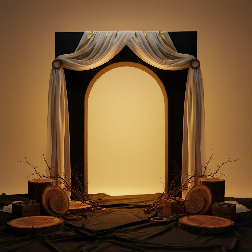 Spandex Cover for 3D Arch Door Frame Backdrop - Black