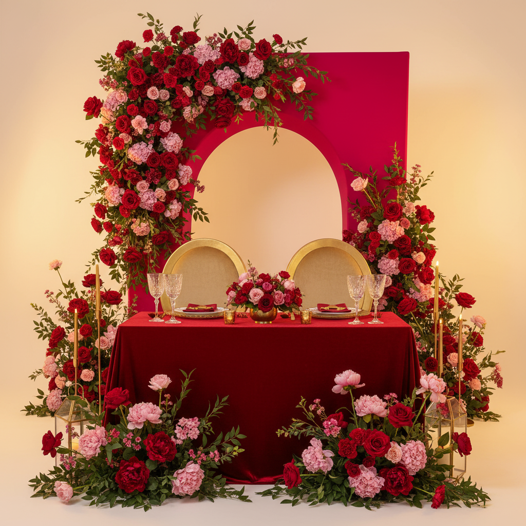 Spandex Cover for 3D Arch Door Frame Backdrop - Fuchsia
