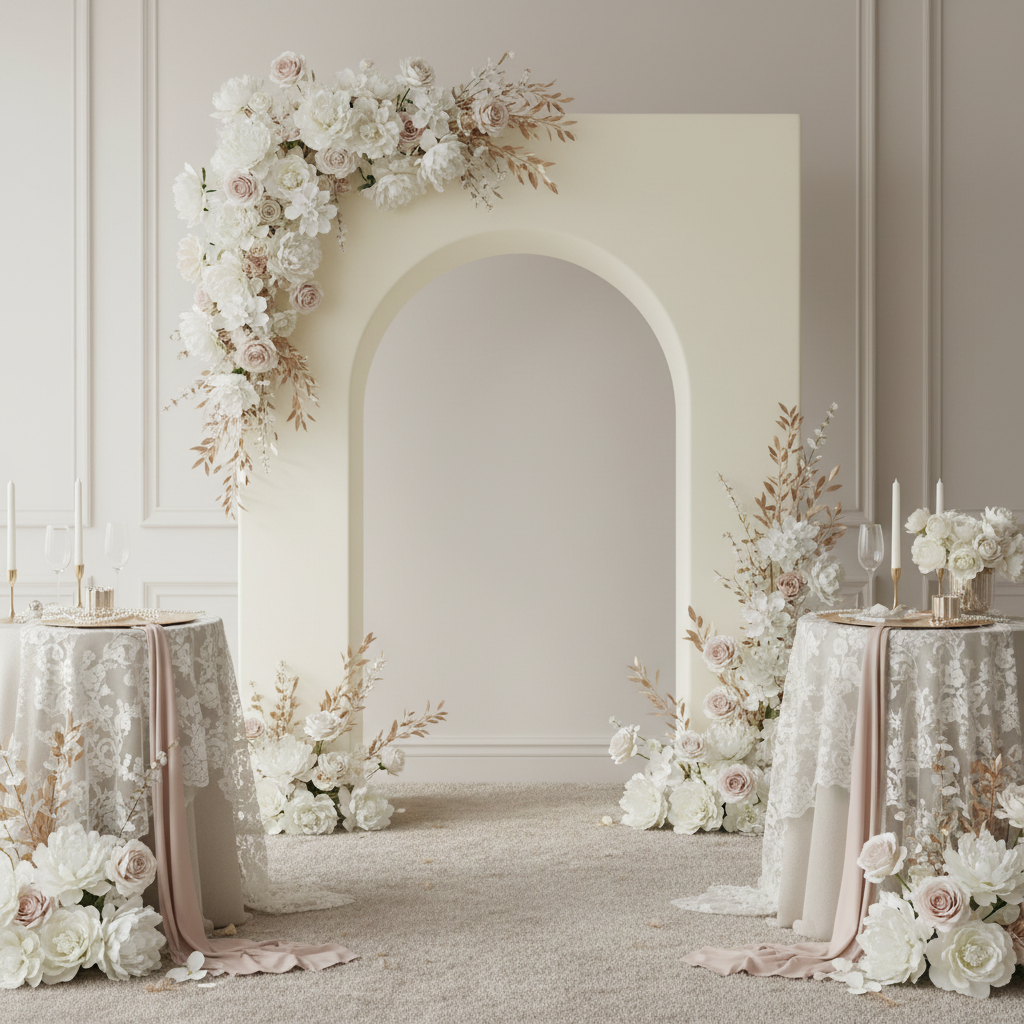 Spandex Cover for 3D Arch Door Frame Backdrop - Ivory