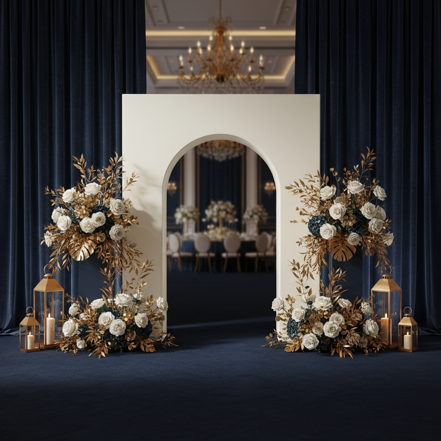 Spandex Cover for 3D Arch Door Frame Backdrop - Ivory
