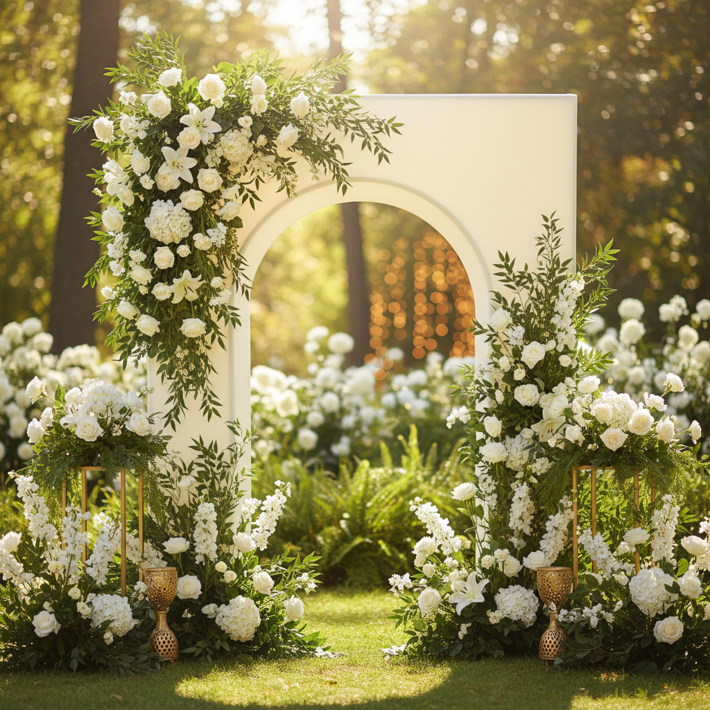 Spandex Cover for 3D Arch Door Frame Backdrop - Ivory