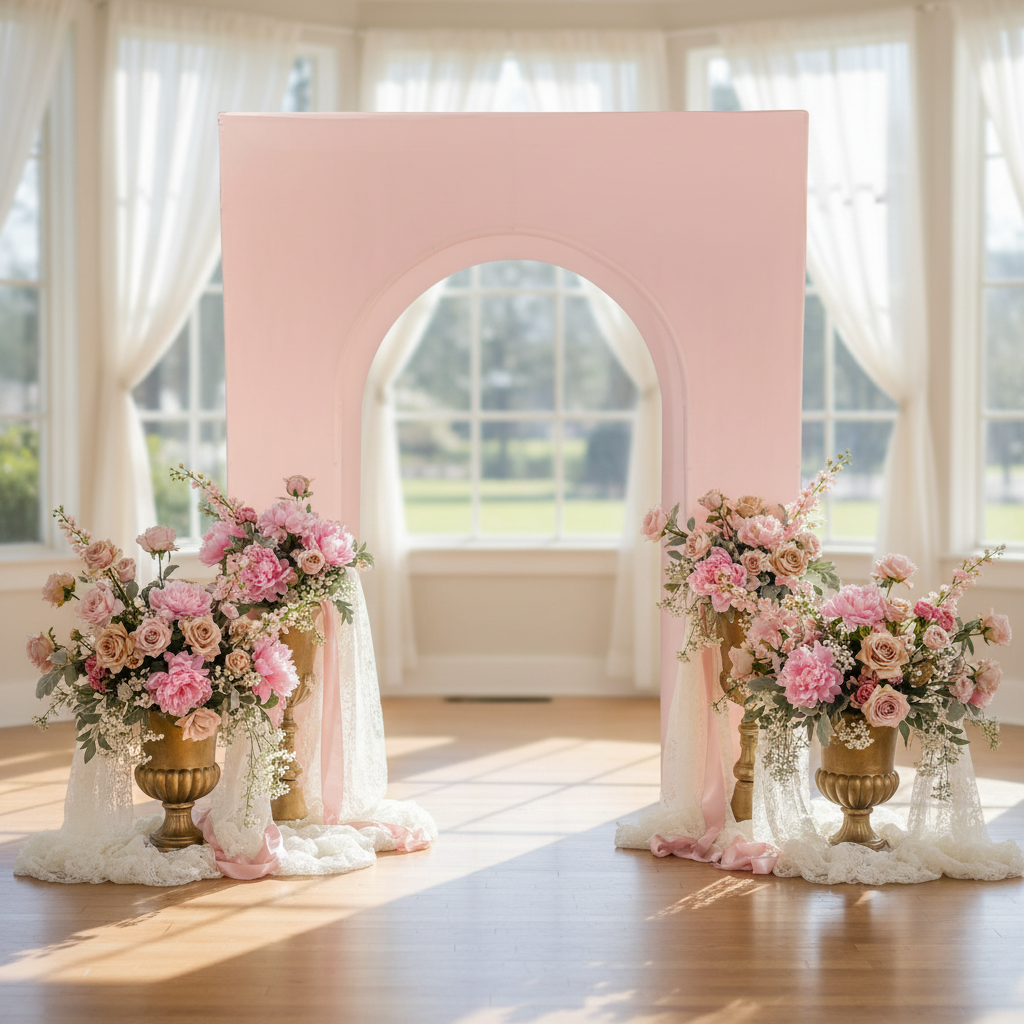 Spandex Cover for 3D Arch Door Frame Backdrop - Pink