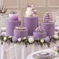 Spandex Covers for Cylinder Metal Cake/Dessert Pedestal Stands 5 pcs/set - Lavender