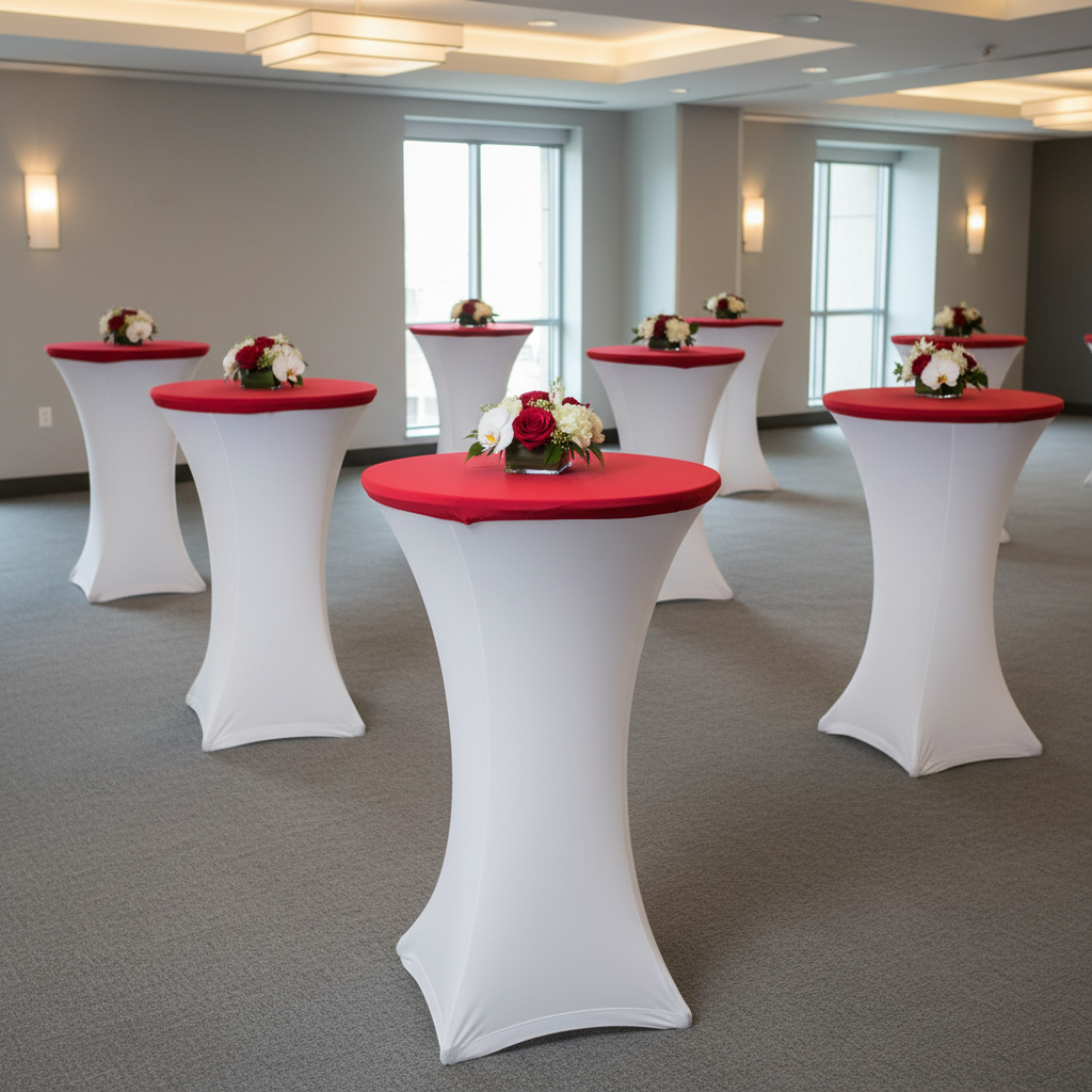 Spandex Table Topper/Cap 30"-36" Round - Red