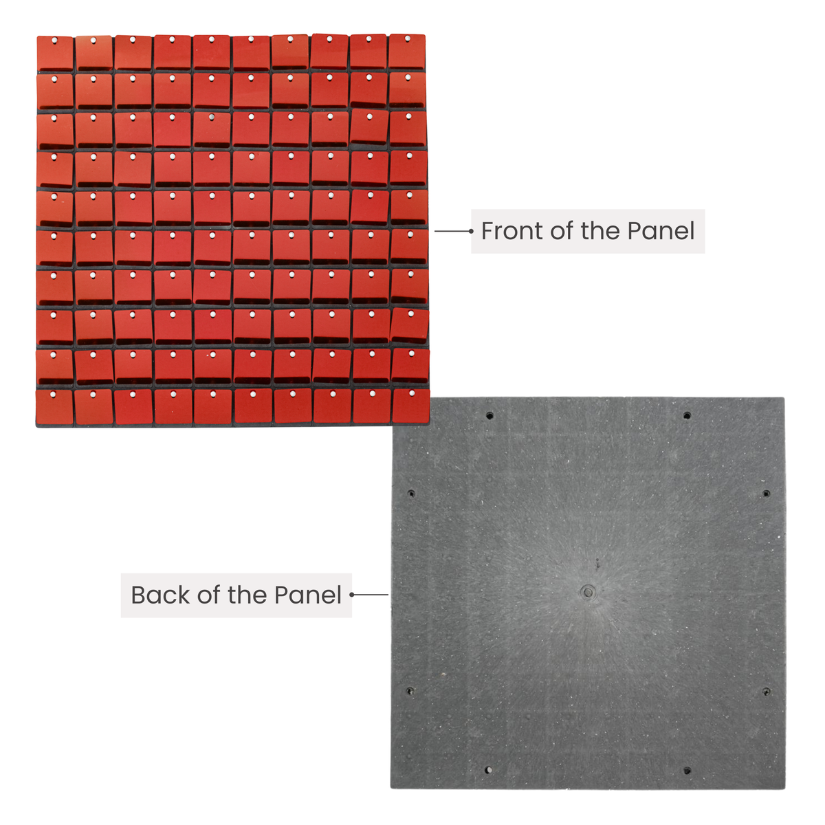Spangle Shimmer Sequin Wall Panel Backdrops (24 panels) Red showing backside of panel
