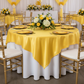 Square 90"x90" Satin Table Overlay -  Canary Yellow (Bright Yellow)