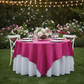 Square 90"x90" Satin Table Overlay - Fuchsia