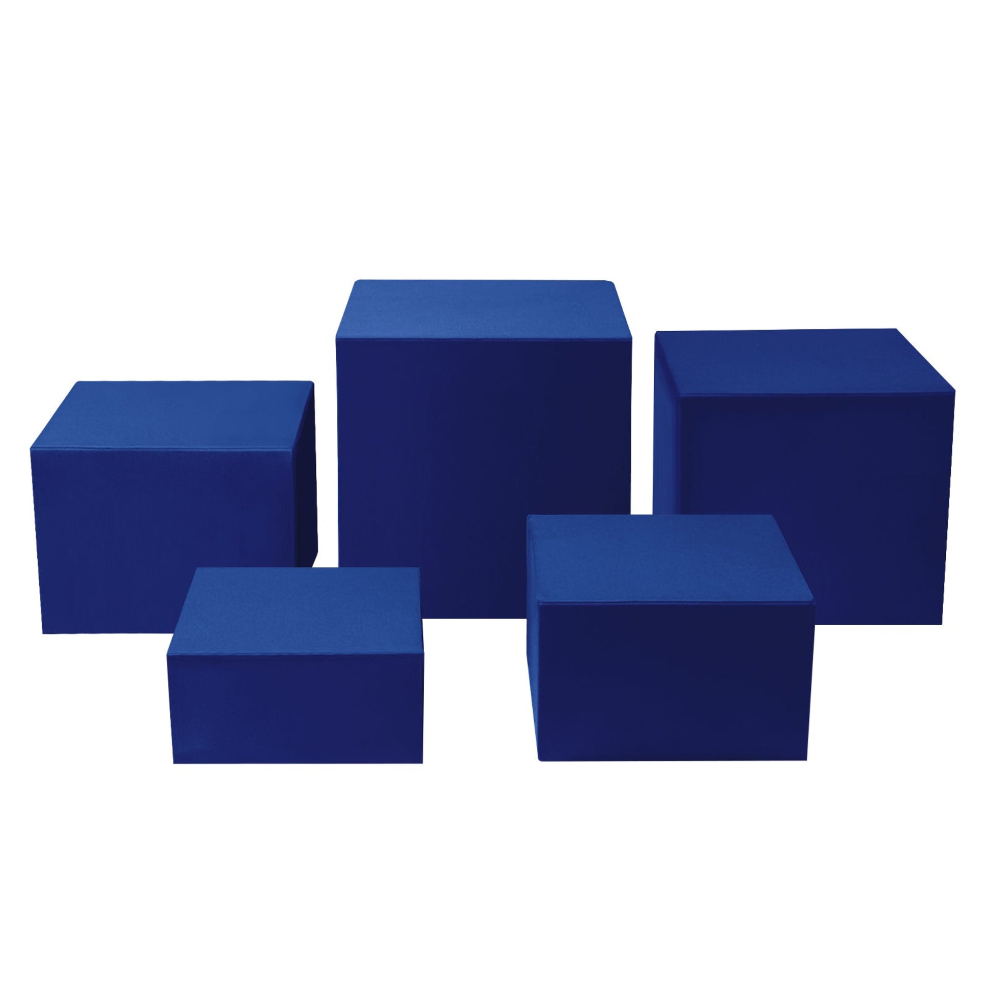 Navy Blue Spandex Covers for Square Metal Cake/Dessert Pedestal Stands 5 pcs/set bundle