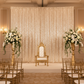 Square Payette Sequin 12ft H x 52" W Drape/Backdrop panel - Champagne | uprights | crossbar | bases |