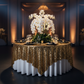 Square Payette Sequin Table Overlay Topper 90"x90" Square - Gold | charger plate | napkin | wine goblets | centerpiece |
