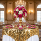 Square Payette Sequin Table Overlay Topper 90"x90" Square - Gold | charger plate | napkin | wine goblets | centerpiece |