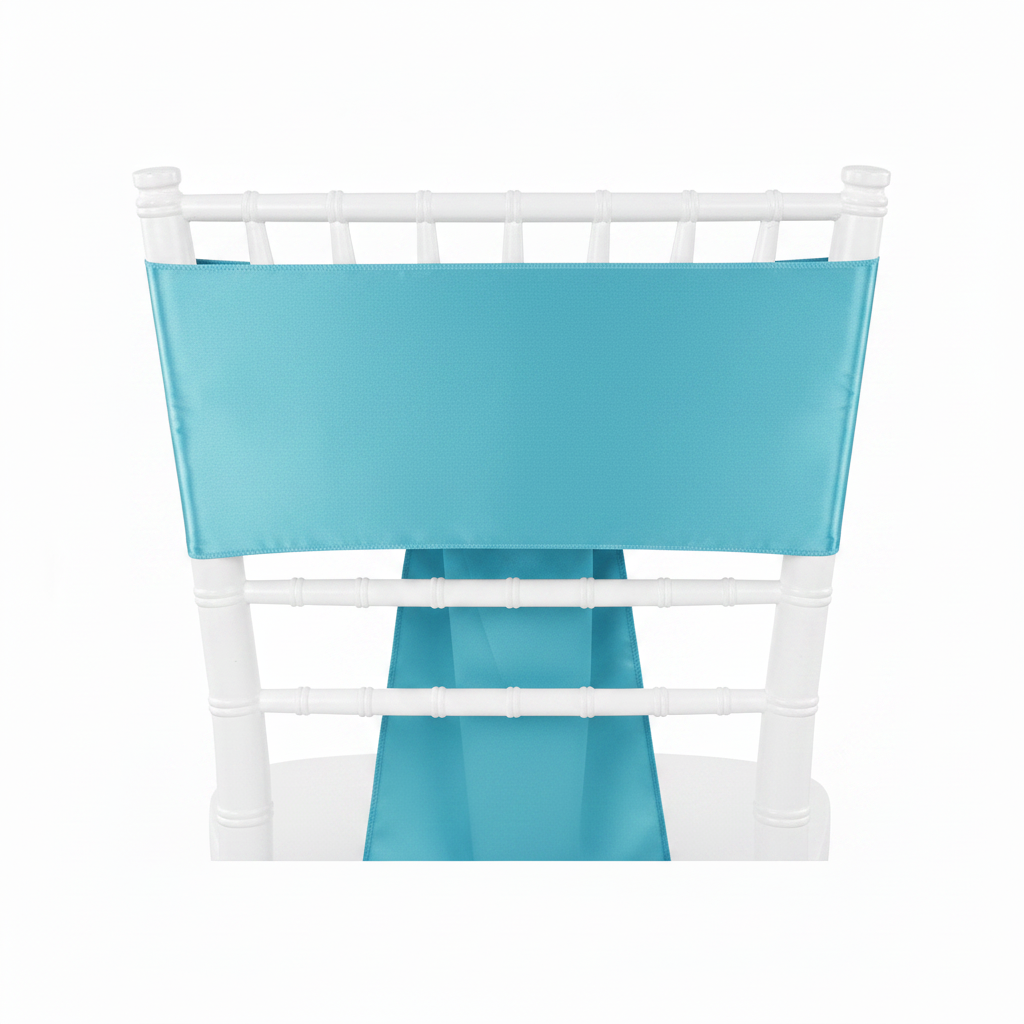 Standard Satin Chair Sash - Aqua Blue | chiavari chair | 
