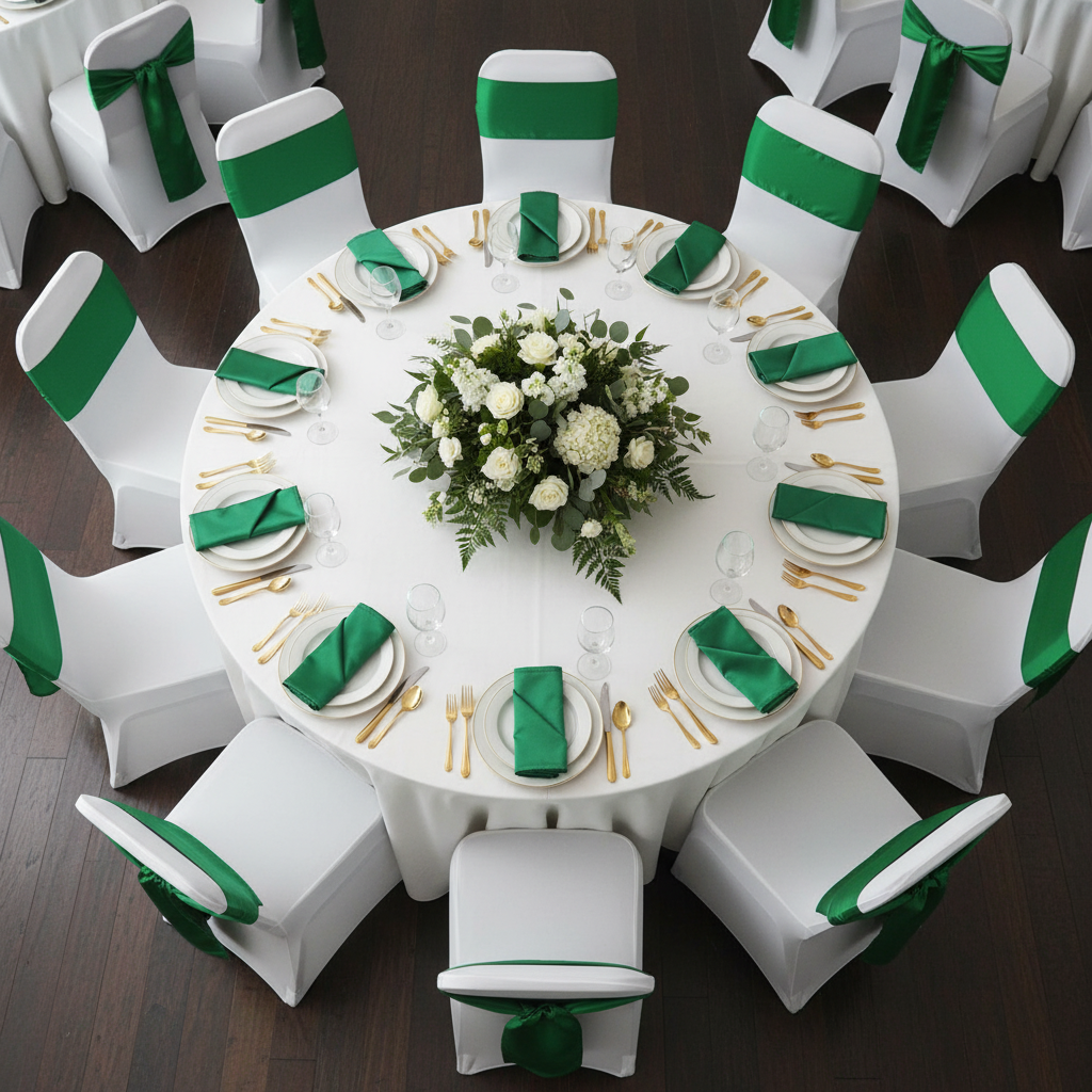 Standard Satin Chair Sash - Kelly Green