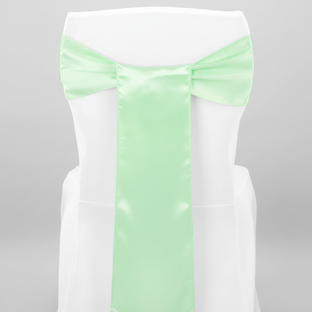 Standard Satin Chair Sash - Mint Green