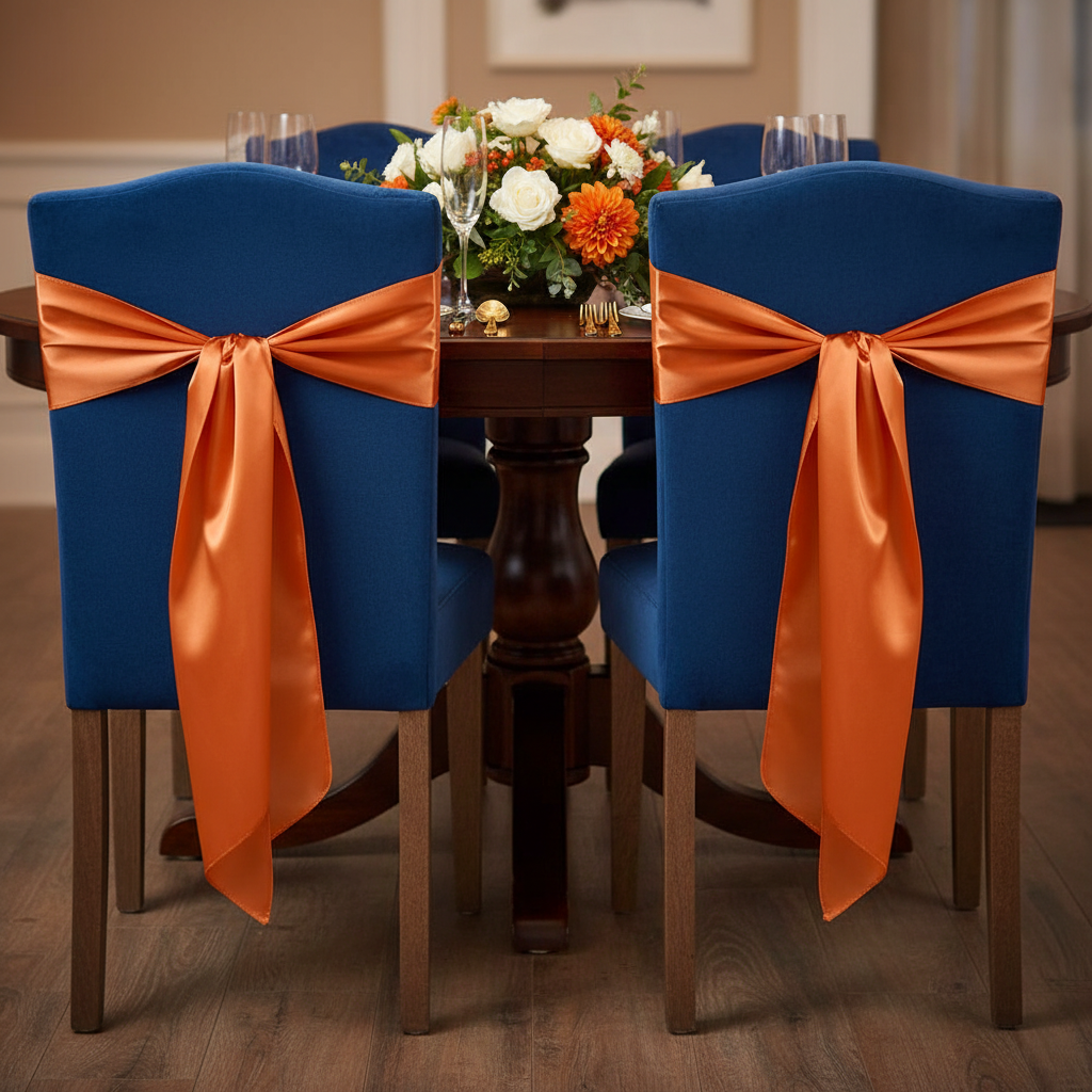 Standard Satin Chair Sash - Orange