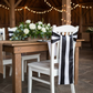 Stripe Satin Chair Sash - Black & White on tiffany chair