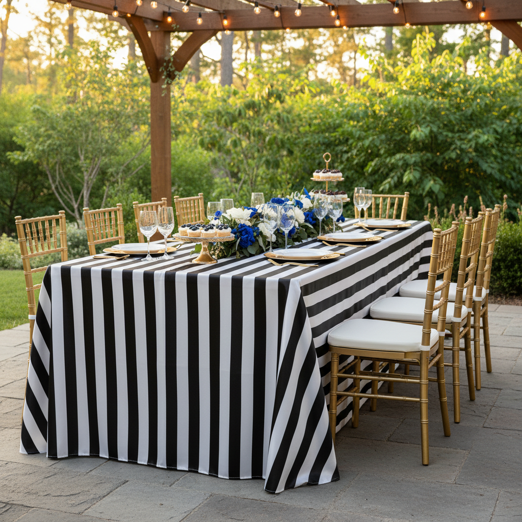 Stripe Satin Rectangular Tablecloth 90x156