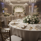 wedding reception with Sun Ripples 13" Charger Plates - Gold Trim