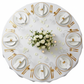 top view detail of Sun Ripples 13" Charger Plates - Gold Trim