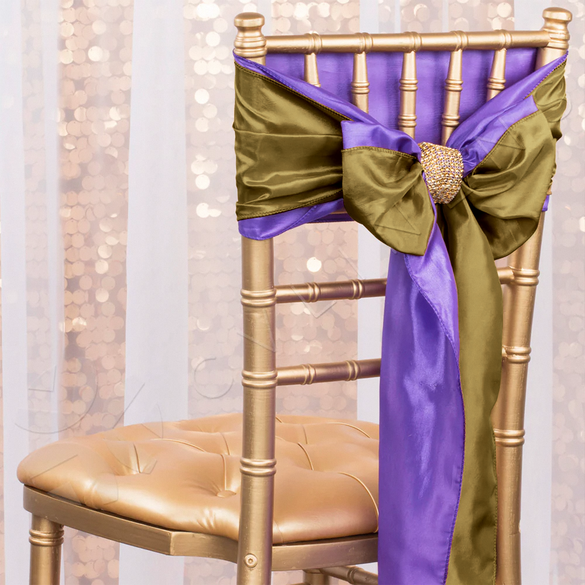 Taffeta Chair Sash/Tie - Gold
