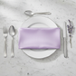 Taffeta Napkin 20"x20" - Victorian Lilac/Wisteria on top of charger plate for indoor elegant dinner