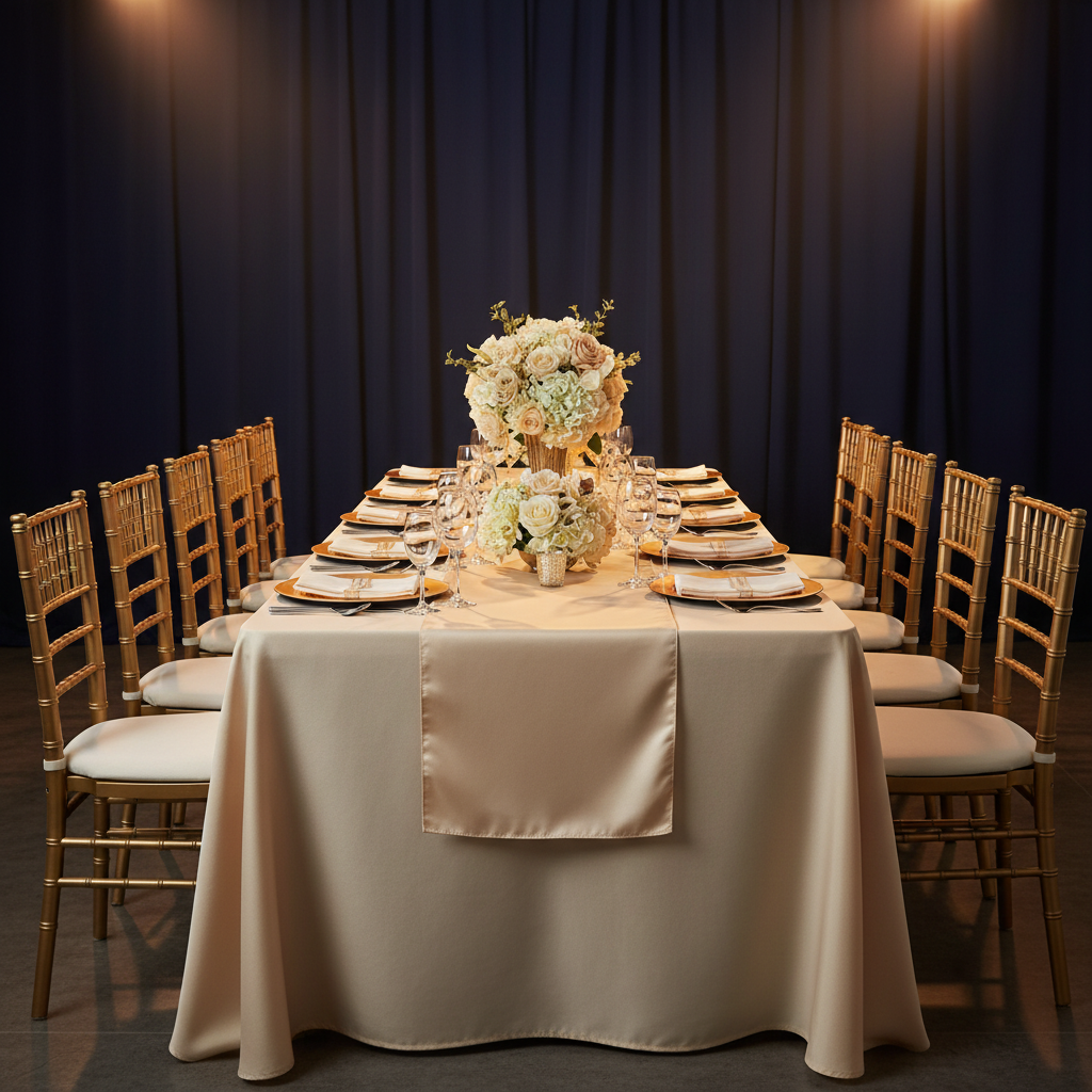 Taffeta Table Runner - Champagne