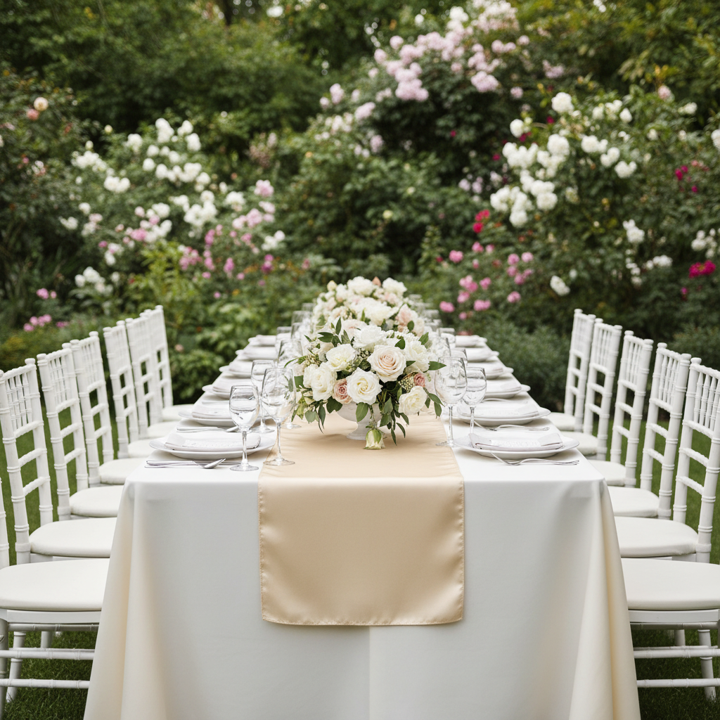 Taffeta Table Runner - Champagne