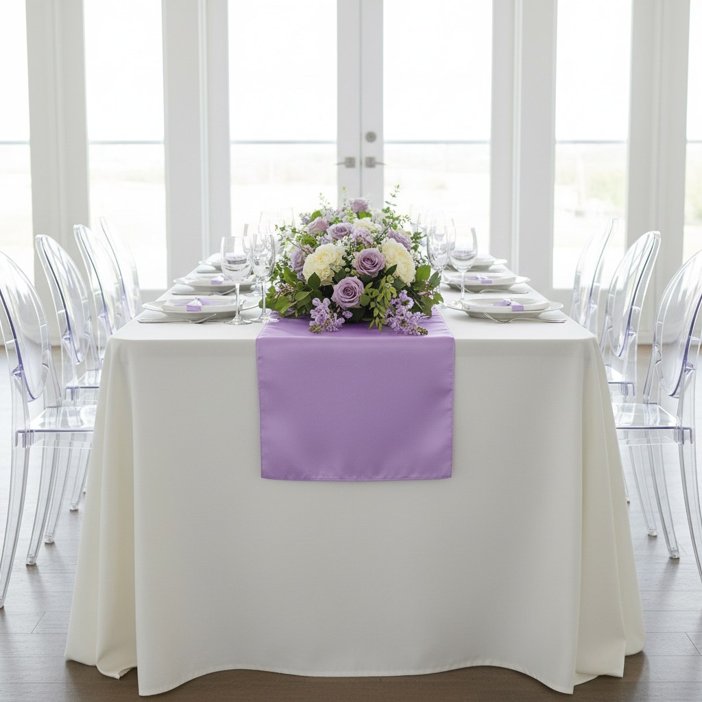 Taffeta Table Runner - Victorian Lilac/Wisteria
