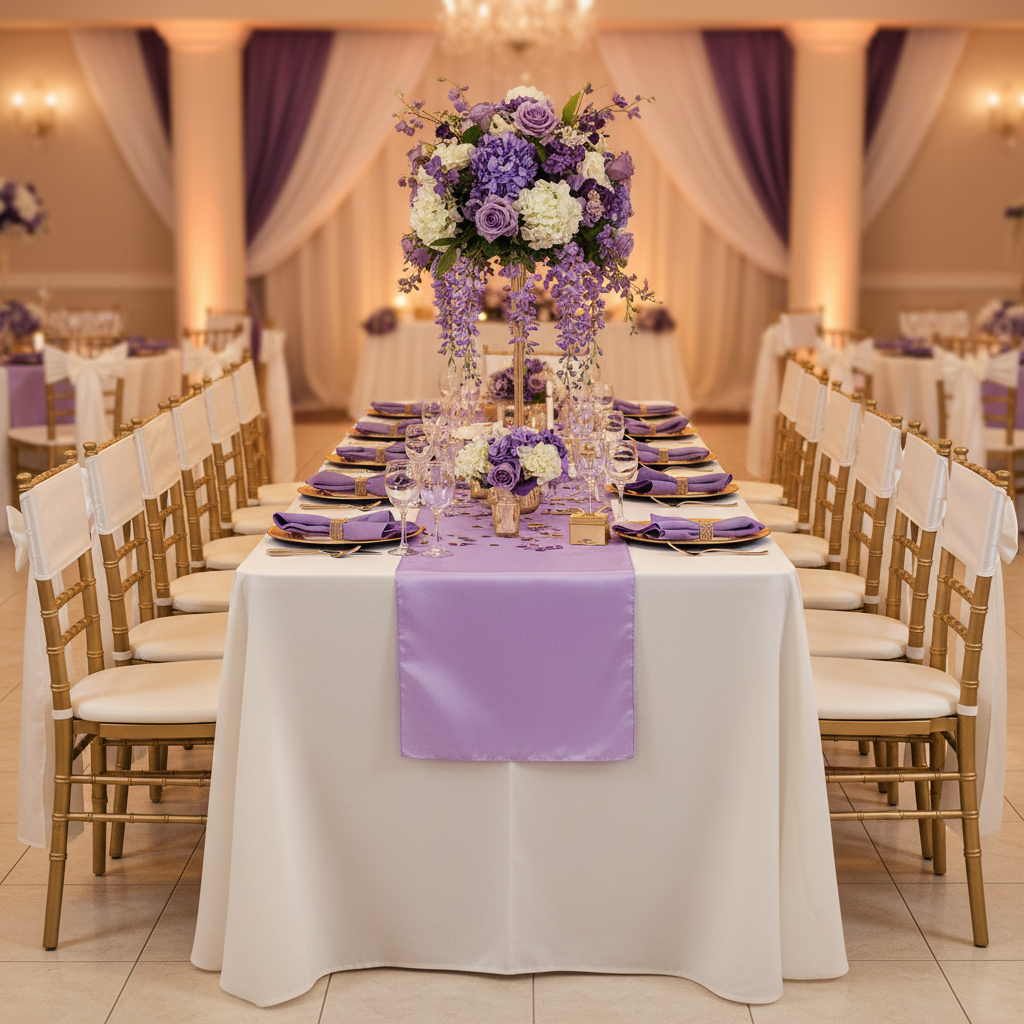 Taffeta Table Runner - Victorian Lilac/Wisteria