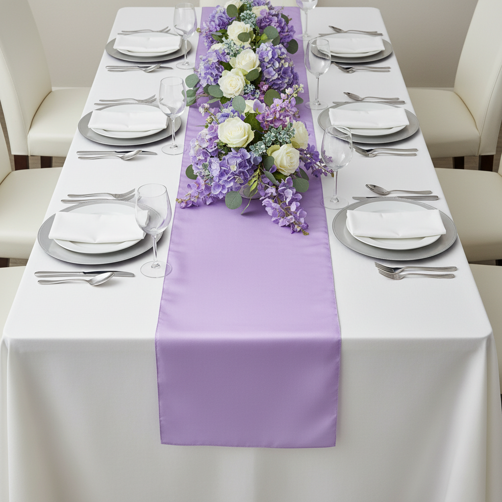 Taffeta Table Runner - Victorian Lilac/Wisteria