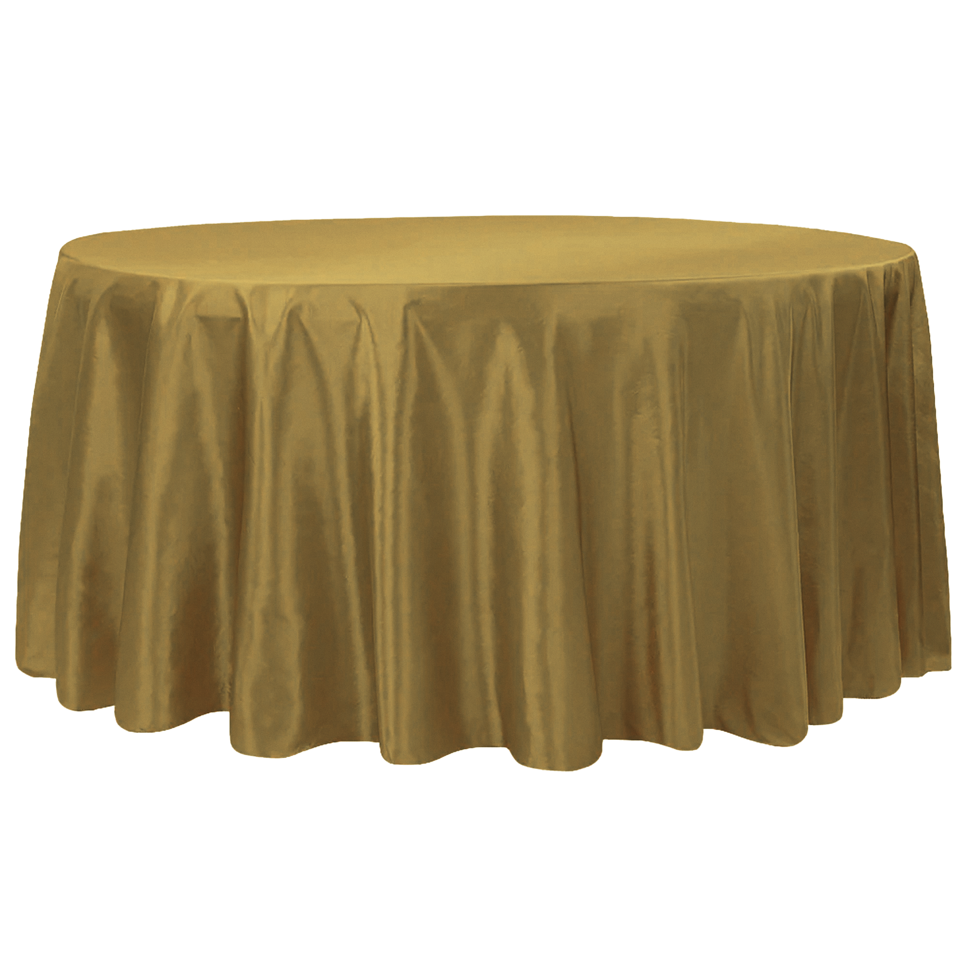 Taffeta Tablecloth 120" Round - Gold