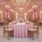 elegant wedding reception with Taffeta Tablecloth 120" Round - Pink