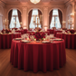 front detail of Taffeta Tablecloth 120" Round - Red