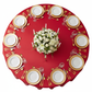 top view of Taffeta Tablecloth 120" Round - Red
