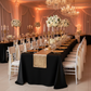 banquet wedding reception with Taffeta Tablecloth 90"x132" Rectangular - Black