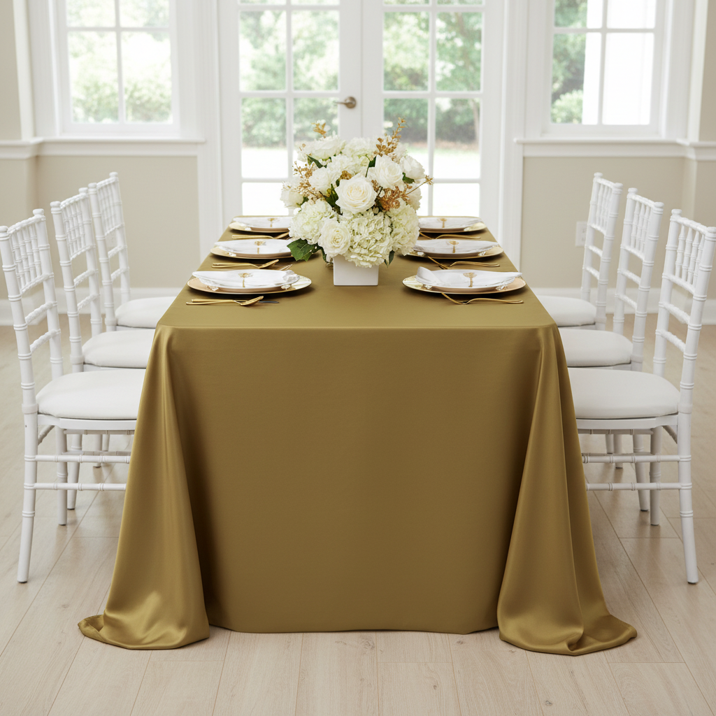 Taffeta Tablecloth 90"x132" Rectangular - Gold