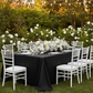 Taffeta Tablecloth 90"x156" Rectangular - Black | charger plate | napkin | flower premade runner |