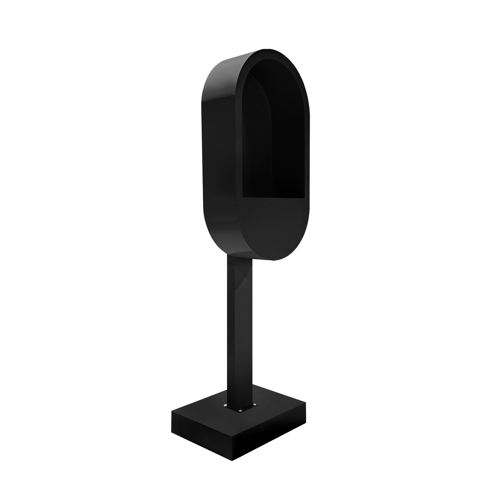 Telephone/Guestbook Booth Prop Display Stand Black angled view