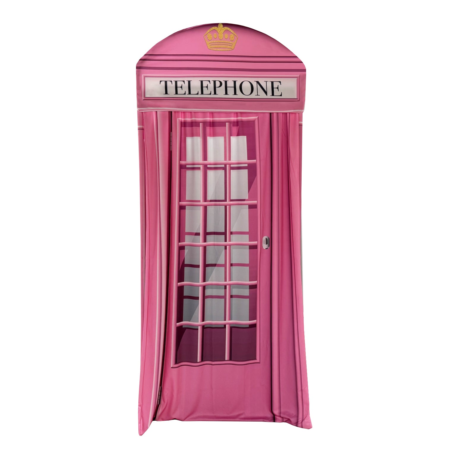 Pink Telephone Booth Printed Backdrop Spandex Cover