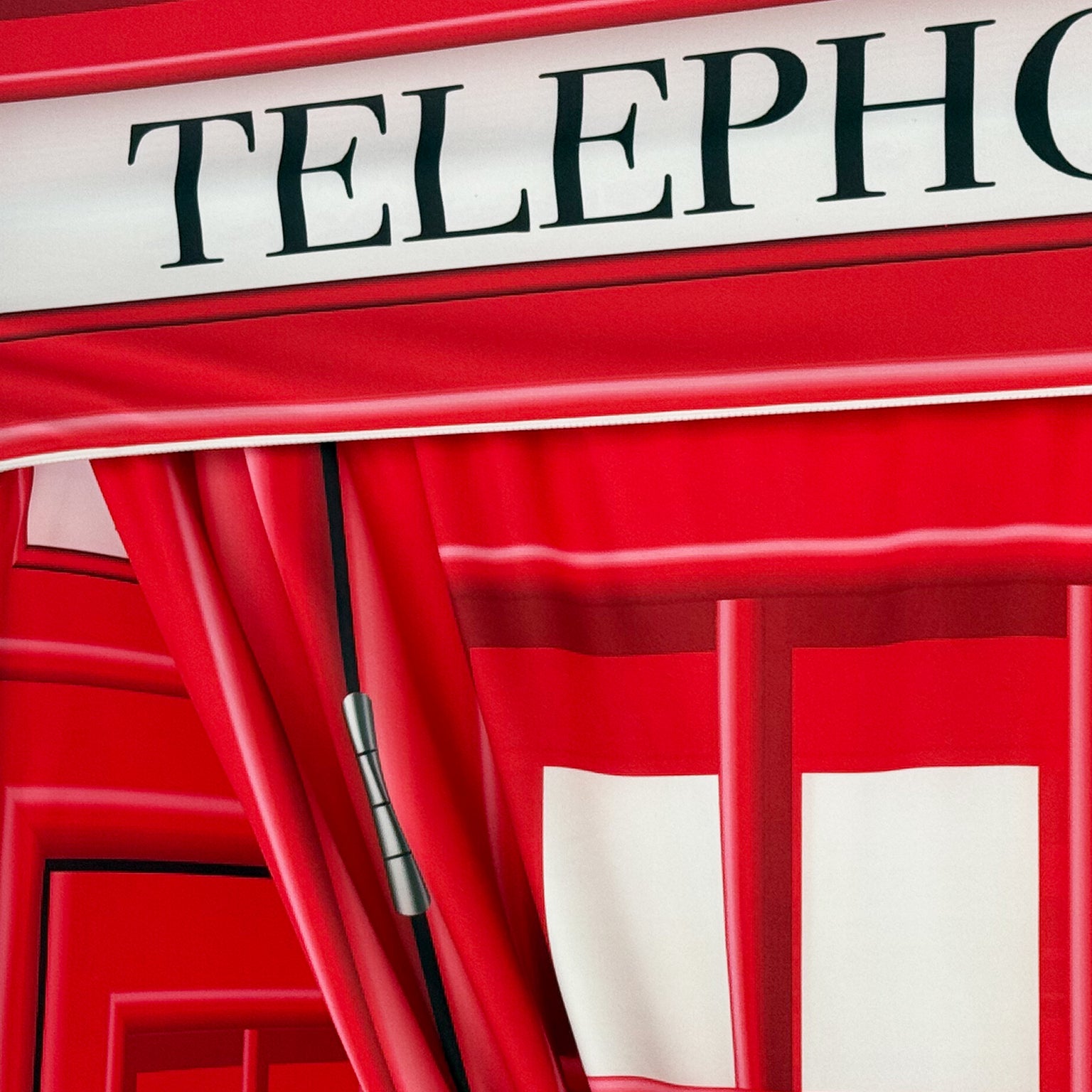 Red Telephone Booth Printed Backdrop Spandex Cover