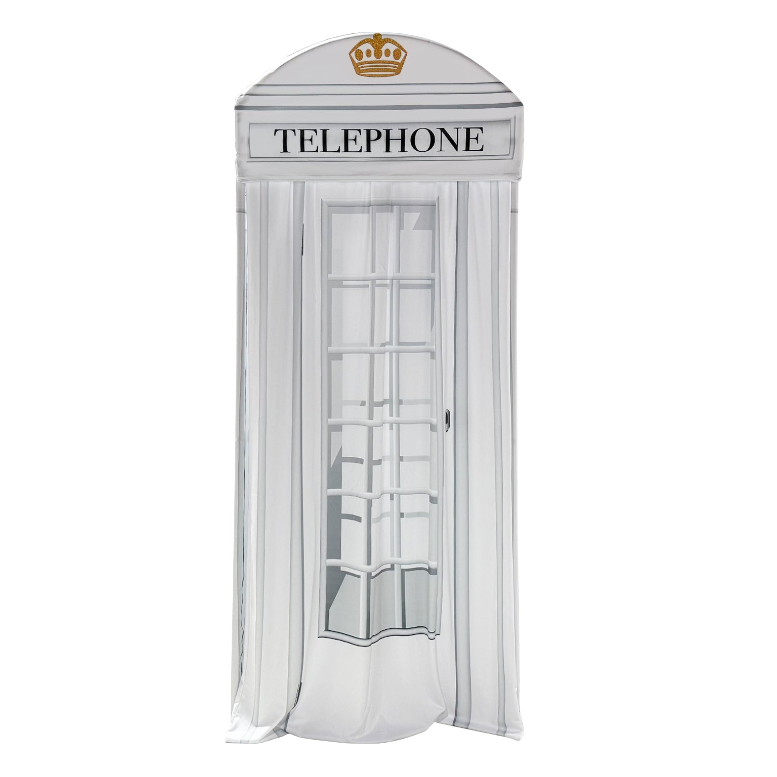 White Telephone Booth Printed Backdrop Spandex Cover