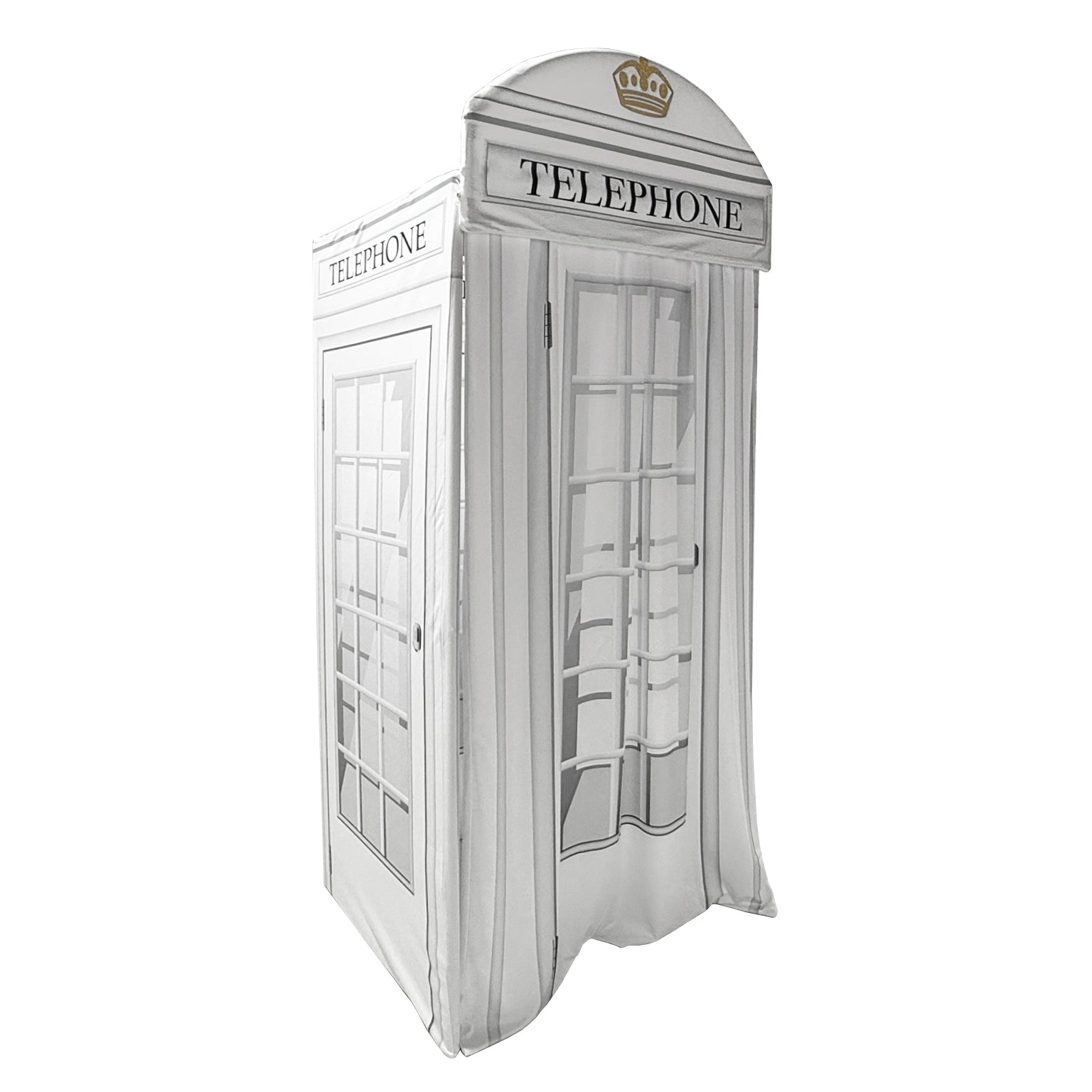 White Telephone Booth Printed Backdrop Spandex Cover