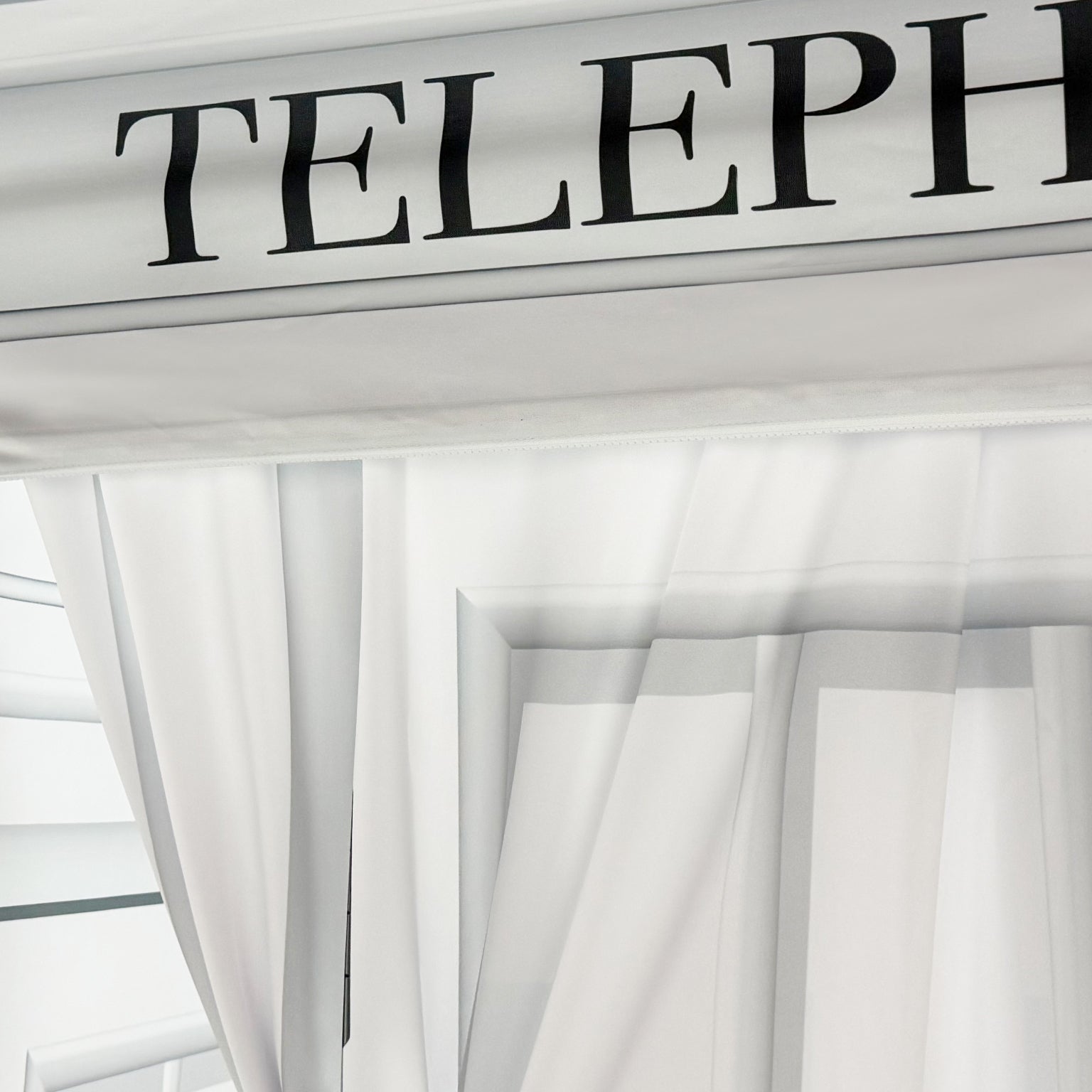 White Telephone Booth Printed Backdrop Spandex Cover