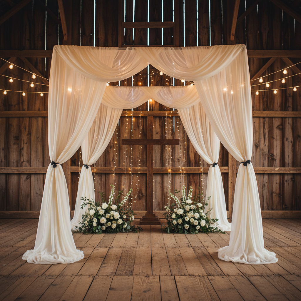 Telescopic Slip-fit Upright 8ft to 20ft with slip lock collar (Fits set C) for rustic barn ceremony 