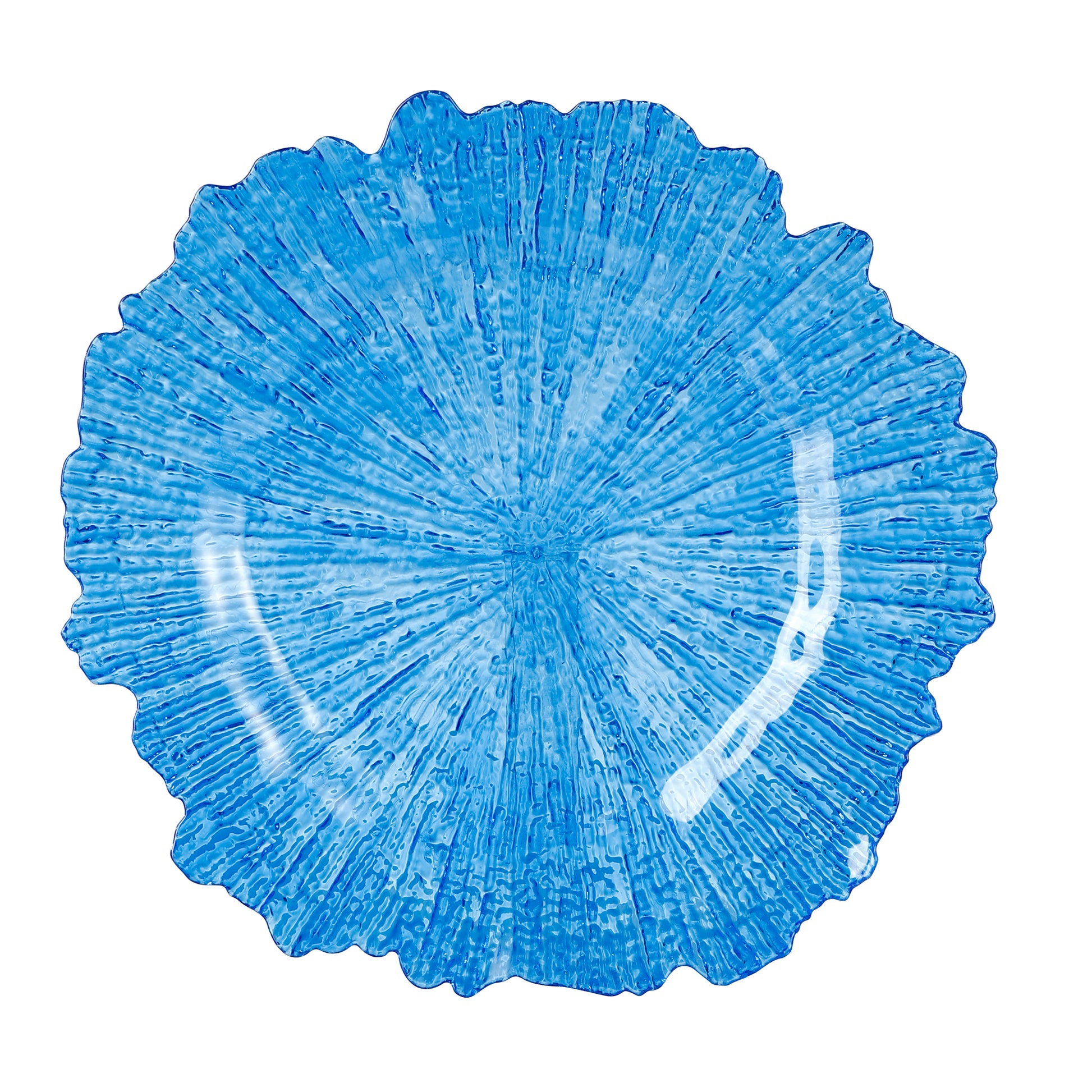 Transparent Reef Plastic Charger Plate - Blue