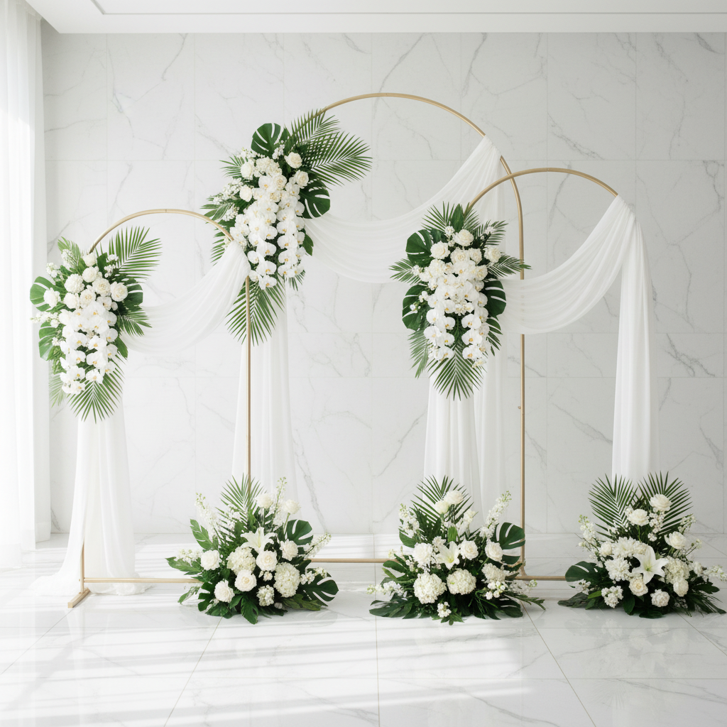 Trio Arch Backdrop Frame Party Stands 3pc/set - Gold