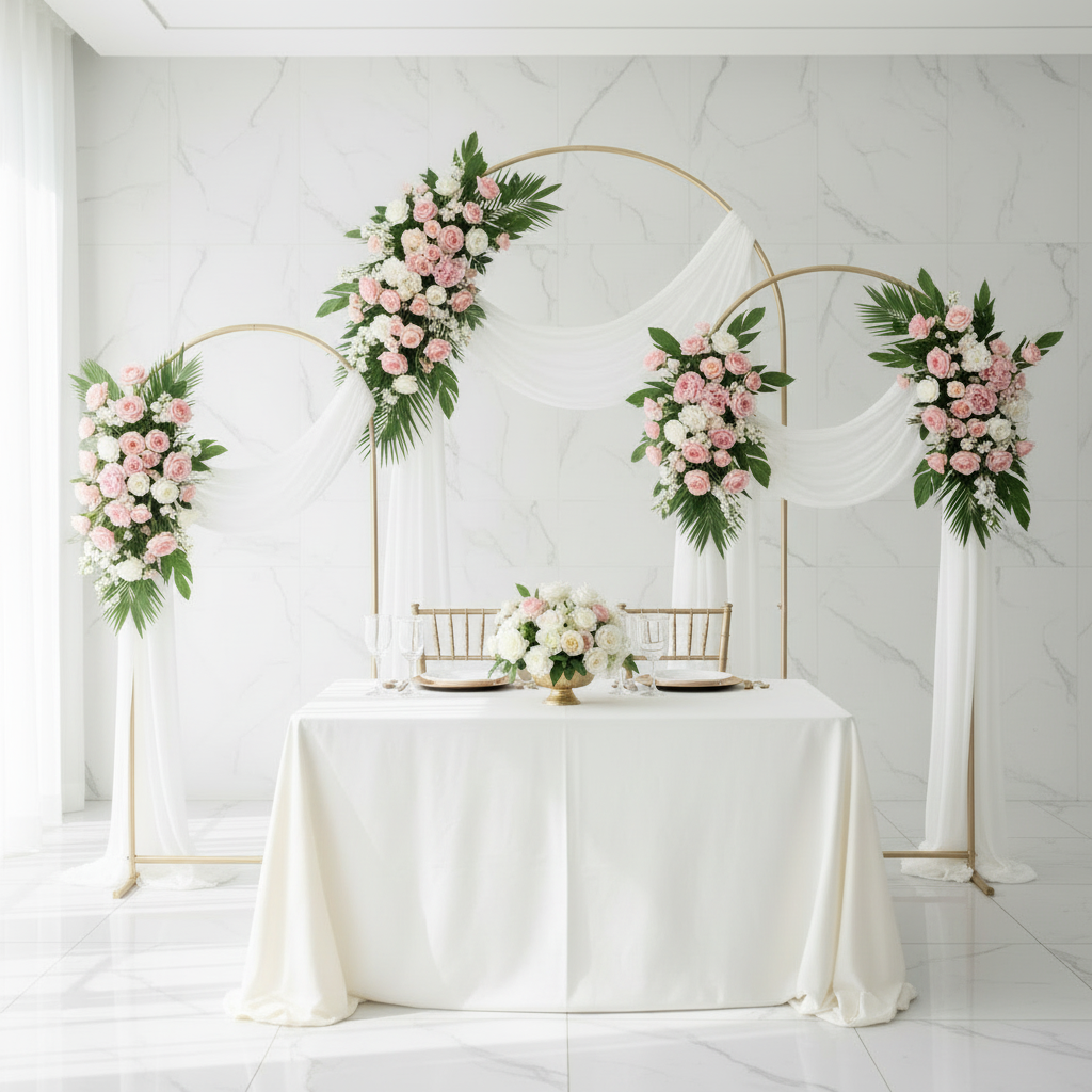Trio Arch Backdrop Frame Party Stands 3pc/set - Gold
